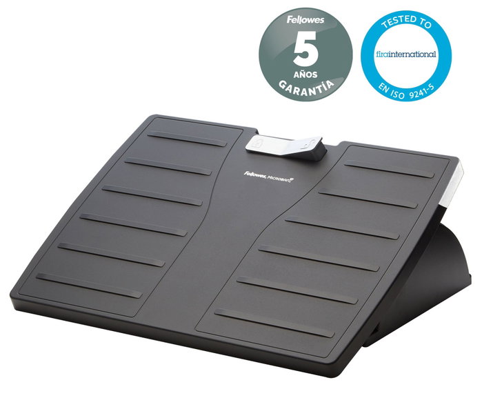 Fellowes Reposapiés Ajustable Office Suites con Microban Negro/Plata